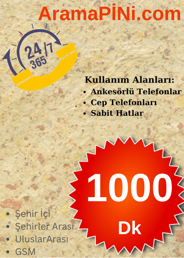 1000 Dk Arama Kartı