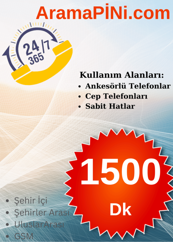 1500 Dk Arama Kartı