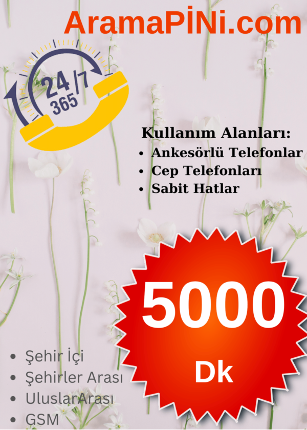 5000 Dk Arama Kartı