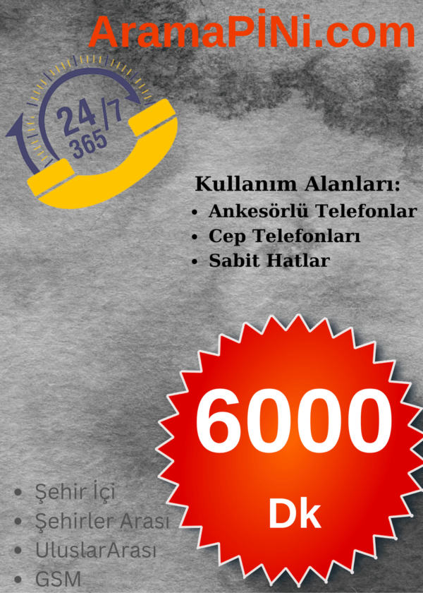6000 Dk Arama Kartı